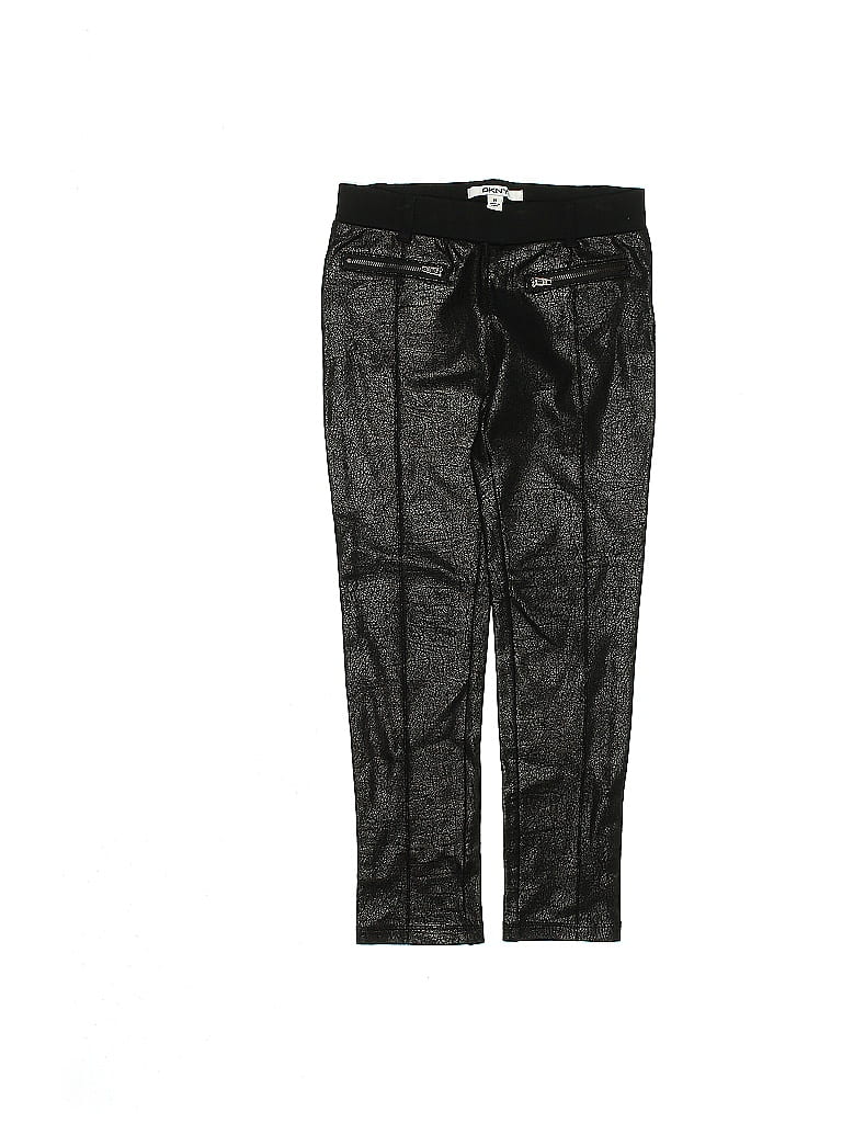 DKNY Jacquard Marled Tortoise Acid Wash Print Grid Tweed Brocade Graphic Black Leggings Size M (Kids) - photo 1