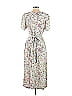H&M 100% Viscose Floral Motif Floral Gray Casual Dress Size 2 - photo 2