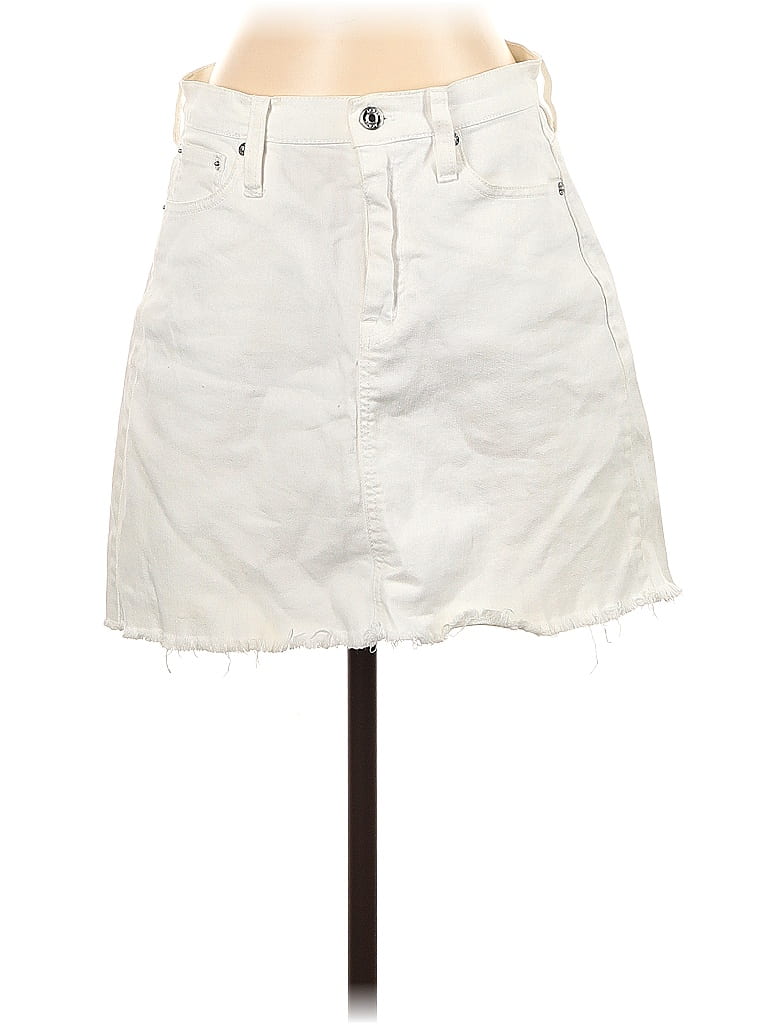 J.Crew Solid White Casual Skirt 26 Waist (Petite) - photo 1