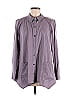 LOGO by Lori Goldstein 100% Cotton Gray Long Sleeve Button-Down Shirt Size M - photo 1