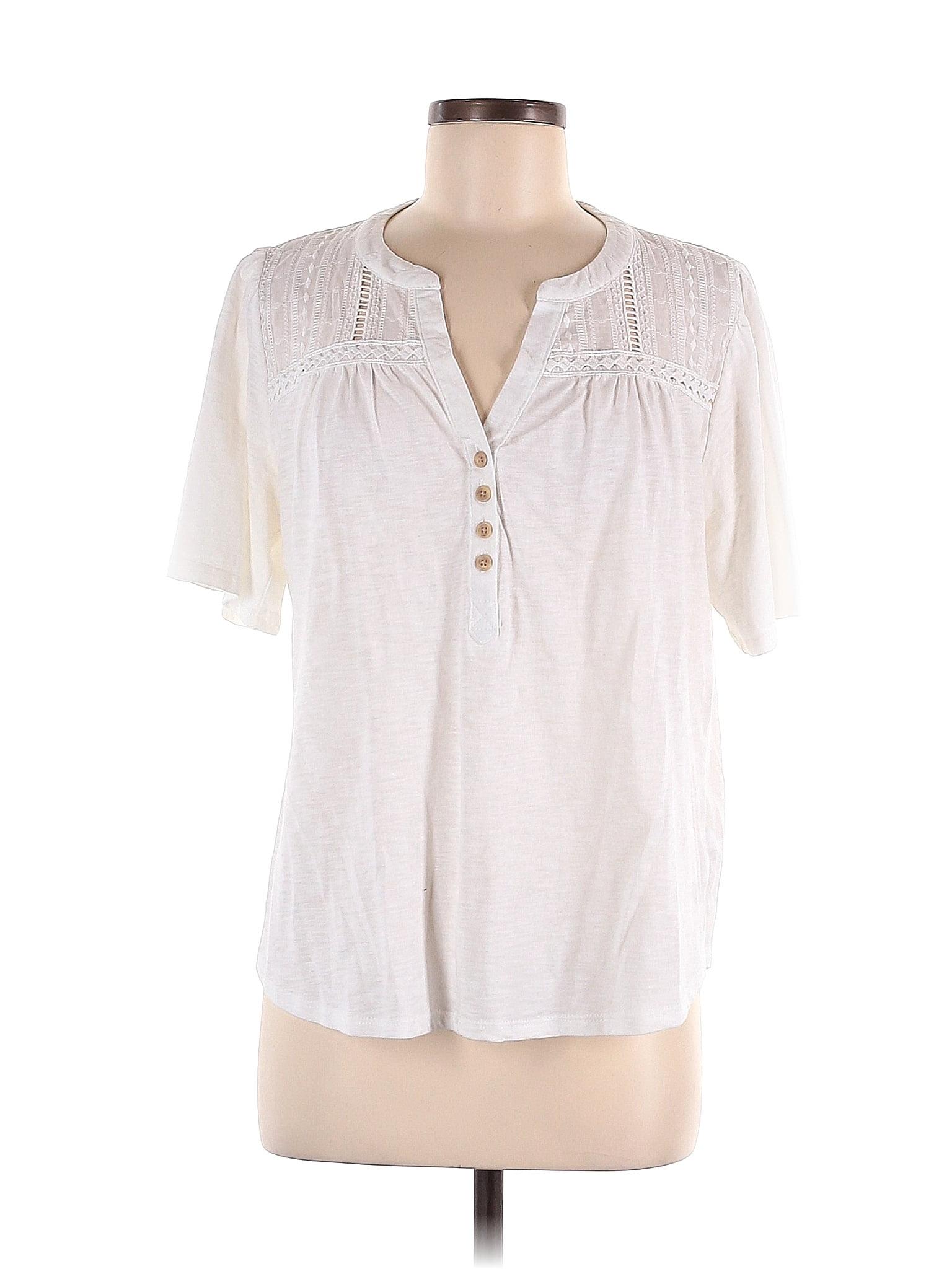 Knox Rose Ivory Short Sleeve Blouse Size M 21 Off Thredup