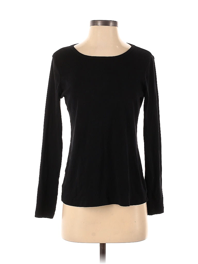 St. John's Bay 100% Cotton Black Long Sleeve T-Shirt Size S - photo 1