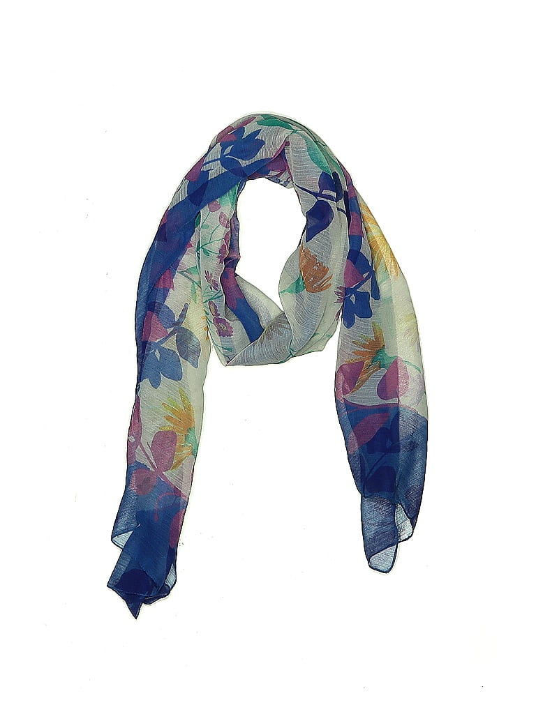 Elaine Gold for Collection XIIX 100% Polyester Floral Motif Floral Blue Scarf One Size - photo 1