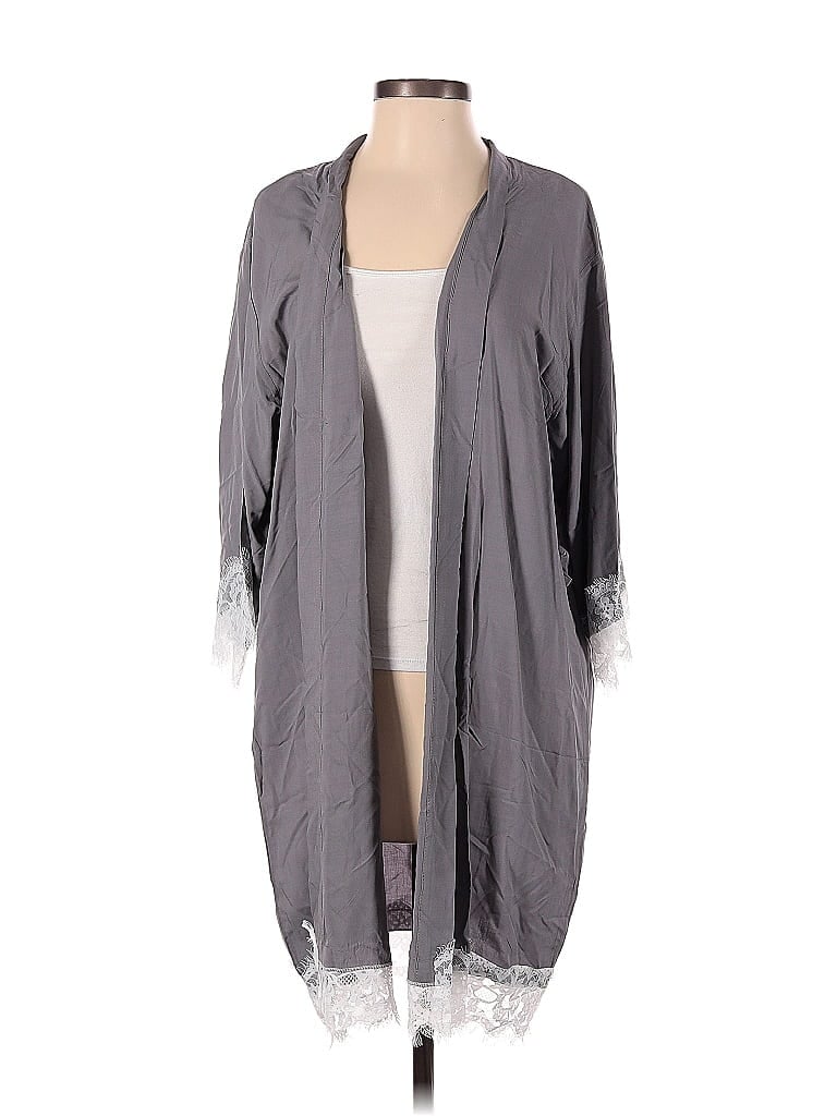 Pre-owned Assorted Brands Kimono In Gray