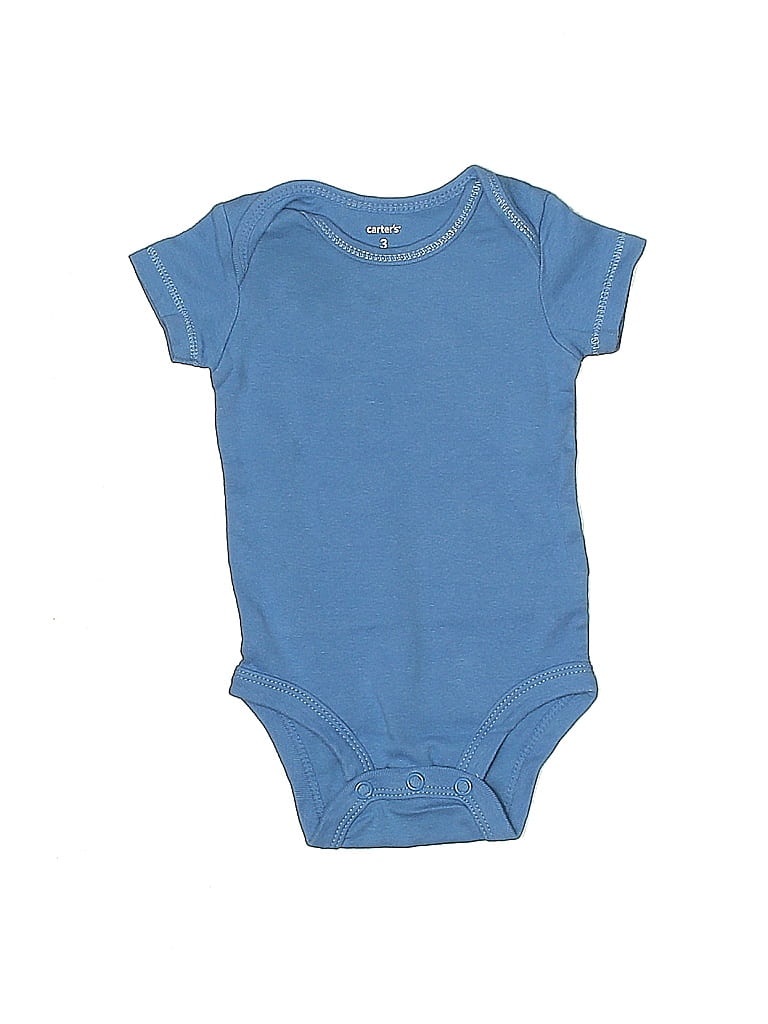 Pre-owned Carter's Babies' Short Sleeve Onesie In Blue