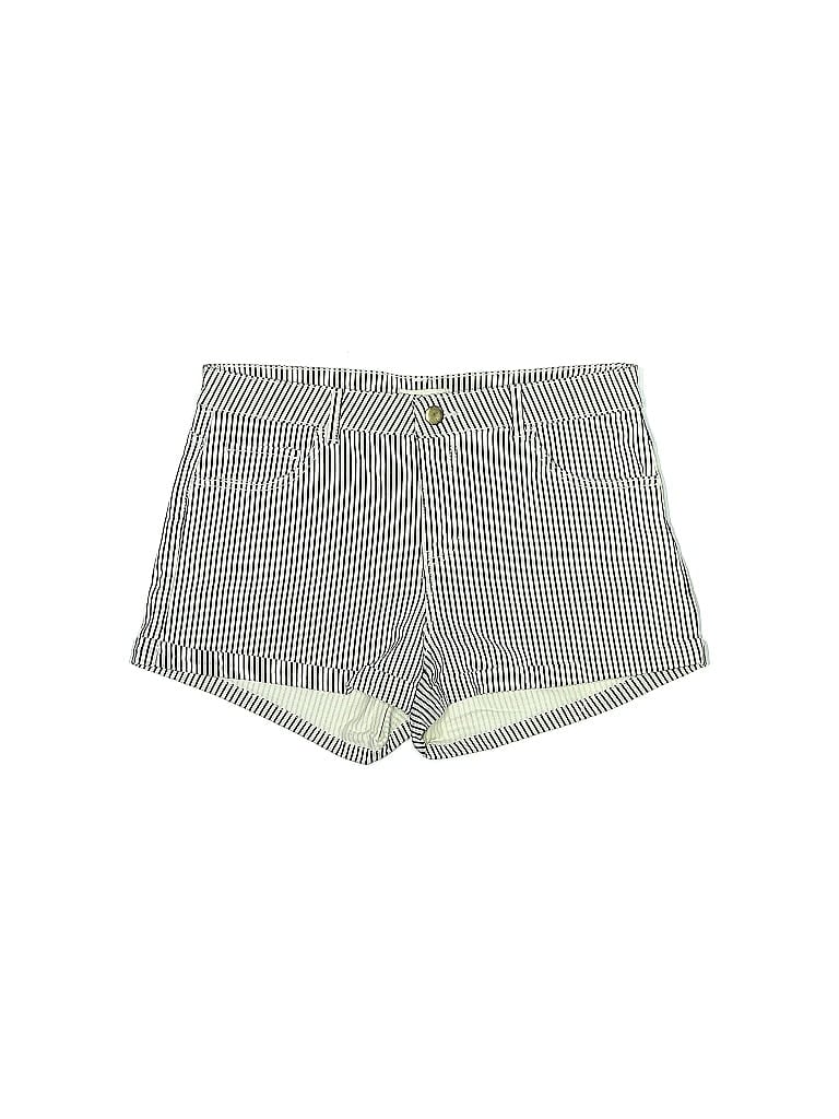 H&M Houndstooth Checkered-gingham Chevron-herringbone Stripes Chevron Gray Khaki Shorts Size 8 - photo 1