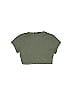 Boohoo Solid Green Short Sleeve T-Shirt Size 4 - photo 1