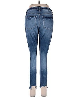 Ann Taylor LOFT Petite Chewed Hem High Rise Skinny Jeans in Vintage Wash (view 2)