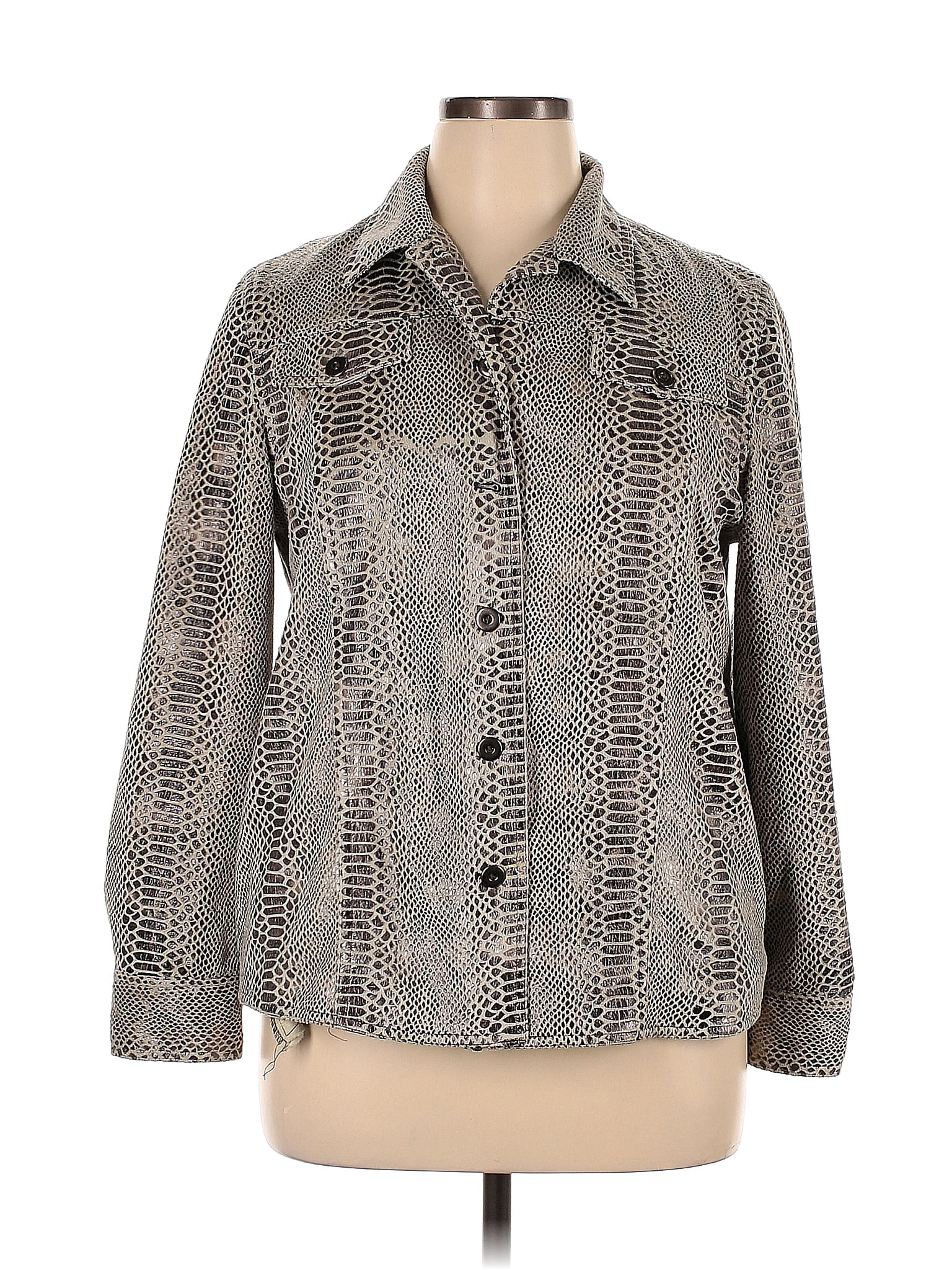 Alfred Dunner 100% Polyester Snake Print Gray Jacket Size 14 - 60% off ...