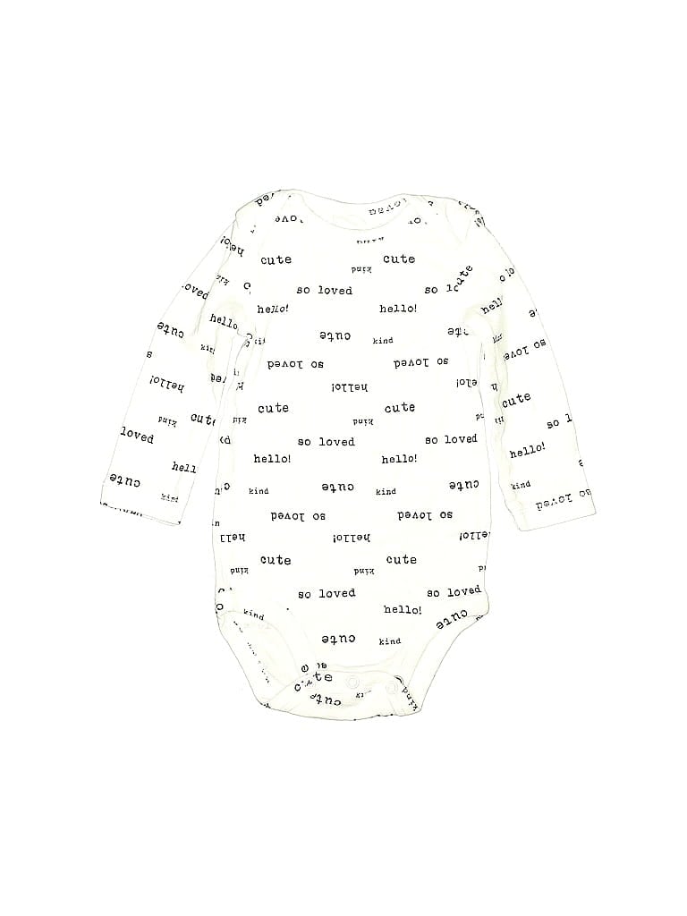 CARTER'S Pre-owned Babies' Long Sleeve Onesie In White