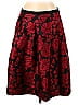 Talbots 100% Polyester Jacquard Floral Motif Damask Baroque Print Floral Batik Brocade Red Casual Skirt Size 12 (Petite) - photo 1