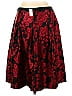 Talbots 100% Polyester Jacquard Floral Motif Damask Baroque Print Floral Batik Brocade Red Casual Skirt Size 12 (Petite) - photo 2