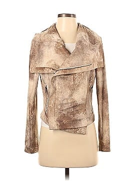 Lavender Brown Faux Leather Jacket (view 1)