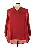 NY Collection 100% Polyester Burgundy Long Sleeve Blouse Size 3X (Plus) - photo 1