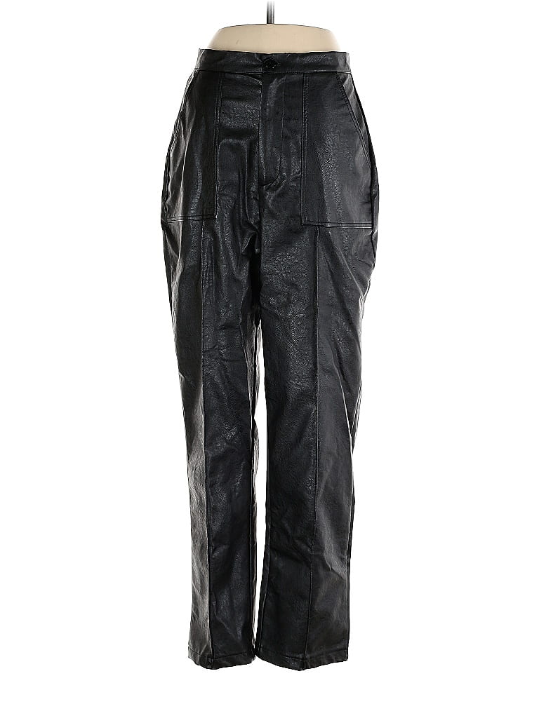 Pre-owned Princess Polly Faux Leather Pants In Black