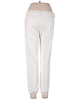 Ann Taylor LOFT Chewed Hem High Waist Slim Pocket Straight Crop Jeans in White (view 2)