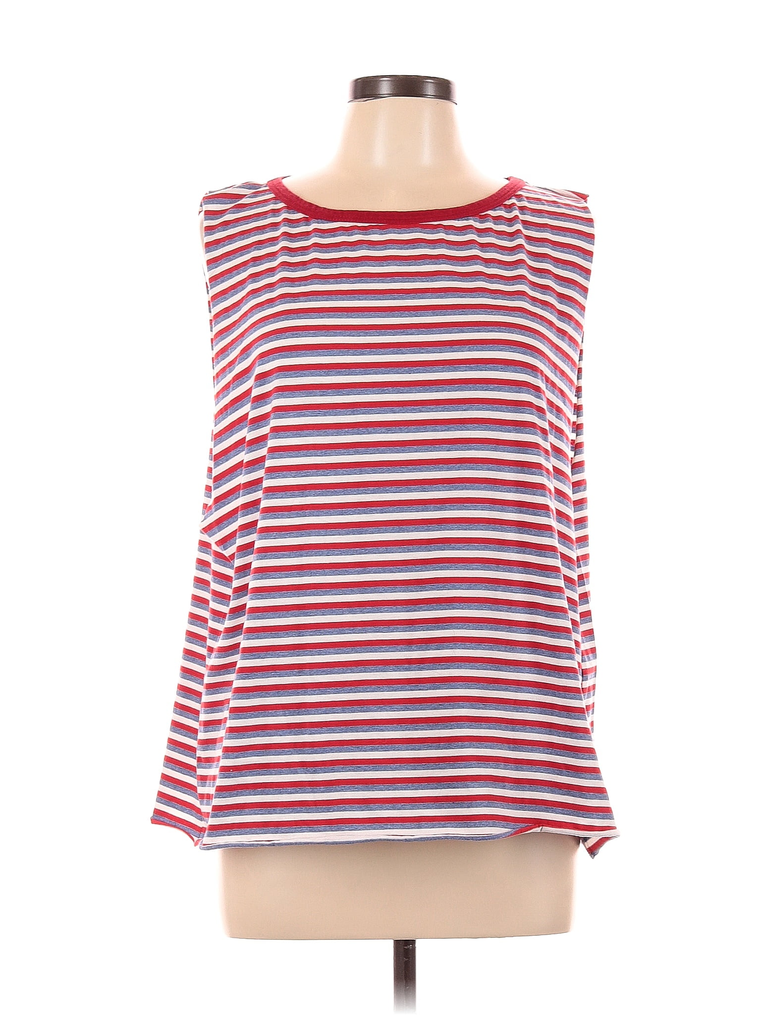 LA Relaxed Stripes Red Sleeveless T-Shirt Size Lg - XL - 65% off | ThredUp