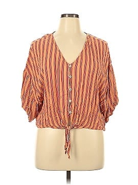Charlotte Russe 3/4 Sleeve Button-Down Shirt (view 1)