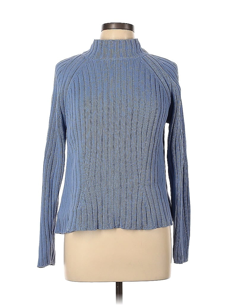 Splendor! 100% Cotton Blue Turtleneck Sweater Size L - photo 1