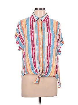 Listicle Short Sleeve Button-Down Shirt (view 1)