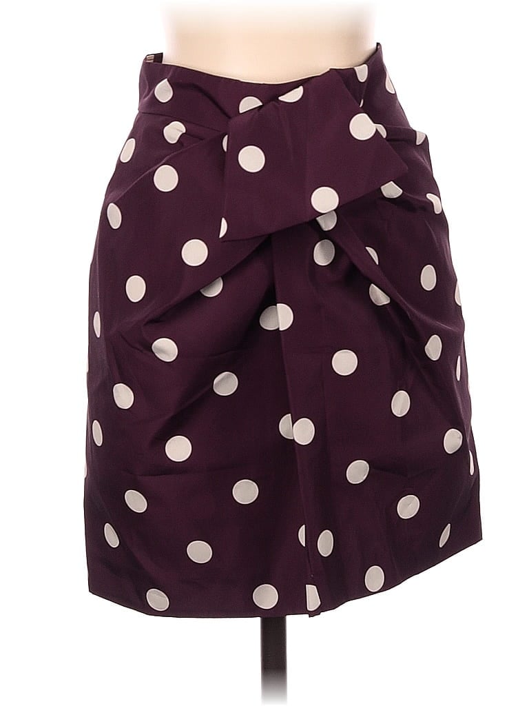 Zara 100% Polyester Polka Dots Burgundy Casual Skirt Size XS - photo 1