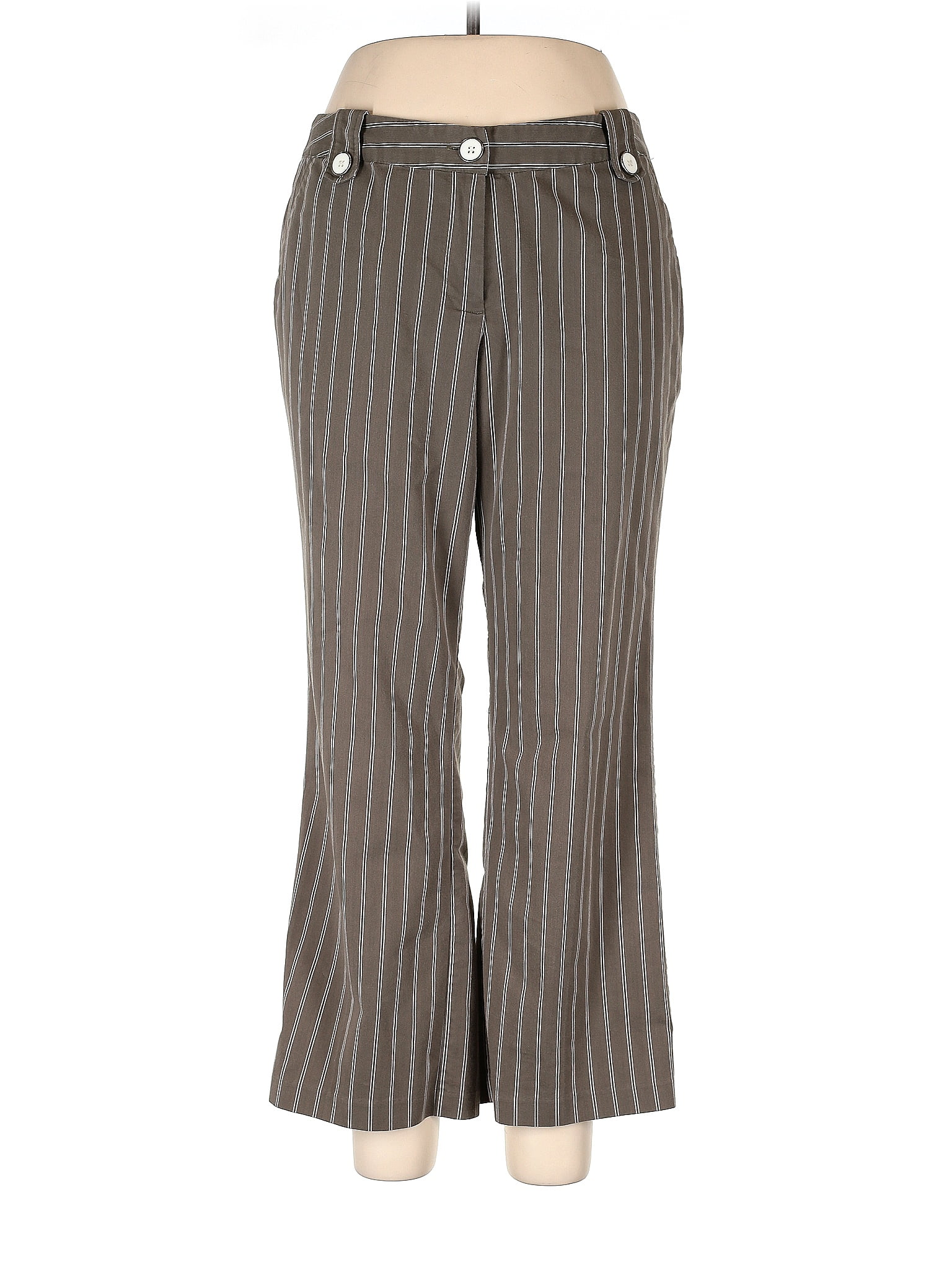 Metrostyle Chevron-herringbone Stripes Gray Casual Pants Size 14 ...