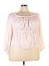 Fashion 100% Polyester Pink Long Sleeve Blouse Size XXL - photo 1