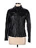Vera Pelle 100% Viscose Solid Black Faux Leather Jacket Size 46 (IT) - photo 1