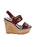 Coach Red Burgundy Wedges Size 7 1/2 - photo 1