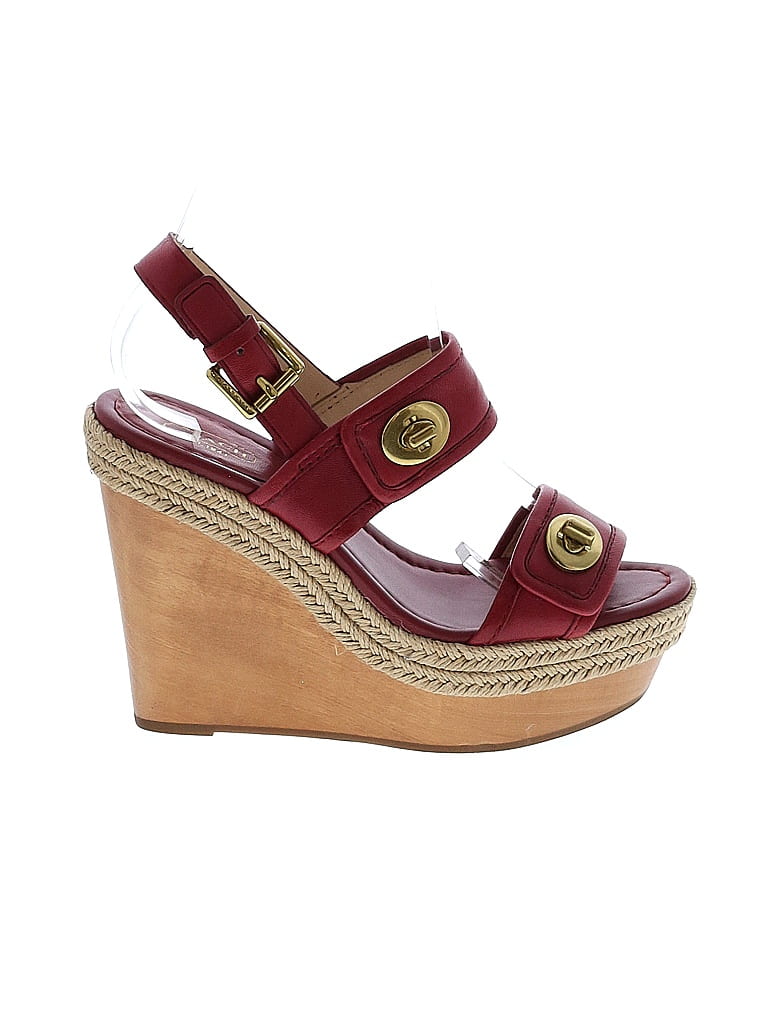 Coach Red Burgundy Wedges Size 7 1/2 - photo 1