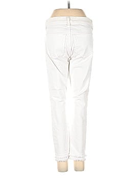 Ann Taylor LOFT Petite Double Frayed Slim Pocket Skinny Jeans in White (view 2)