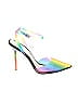 Jessica Simpson Color Block Ombre Tie-dye Silver Heels Size 9 - photo 1