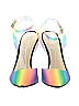 Jessica Simpson Color Block Ombre Tie-dye Silver Heels Size 9 - photo 2