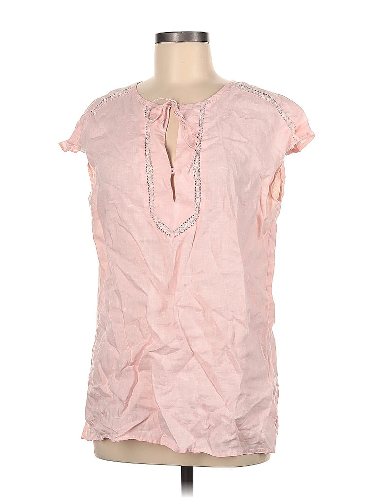 Ellen Tracy 100% Linen Pink Short Sleeve Blouse Size M - photo 1