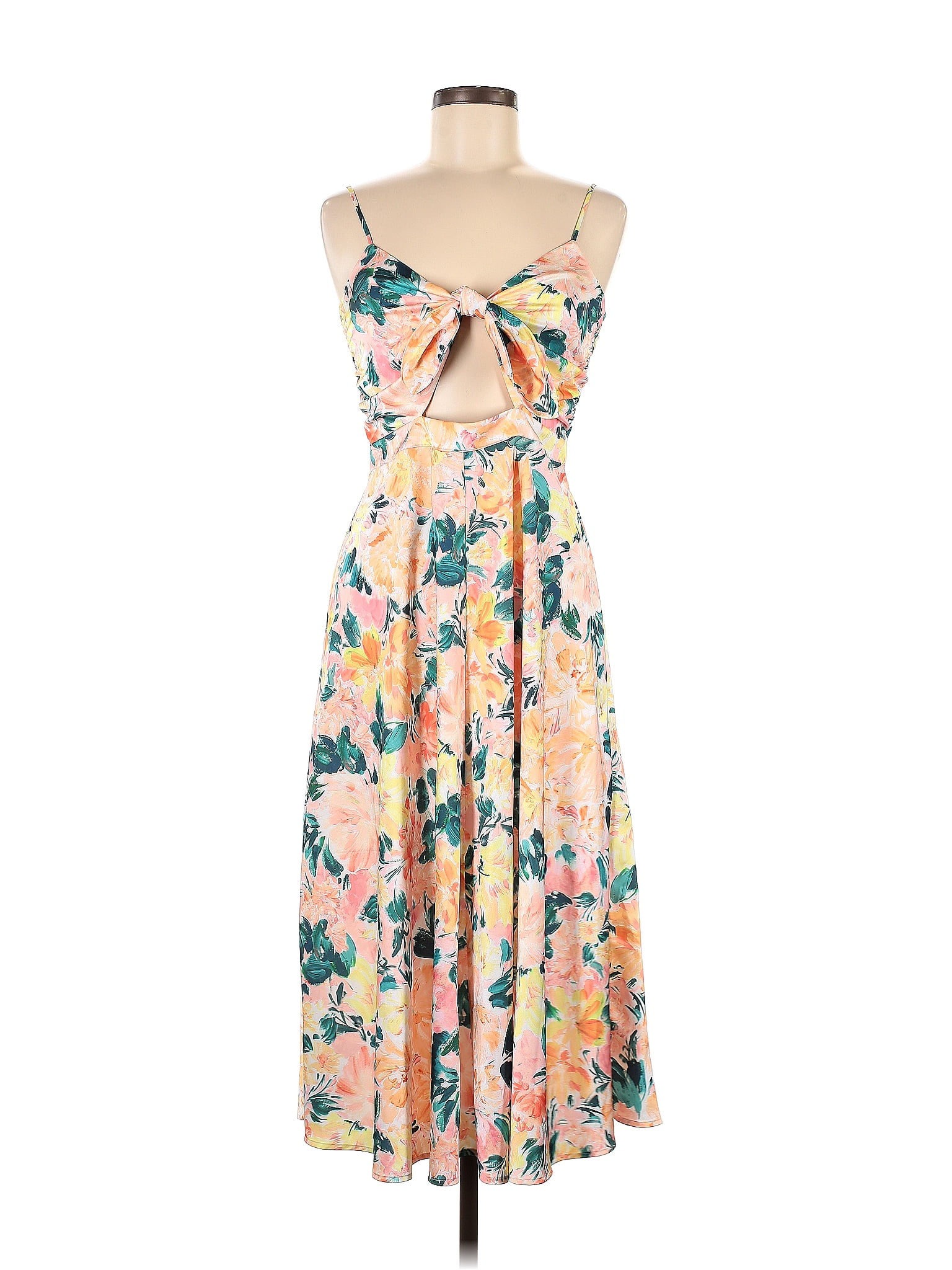 sunday lemonade long sleeve floral shirred dress. L main image 0