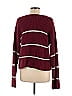 Dee Elly 100% Acrylic Stripes Burgundy Pullover Sweater Size M - photo 2