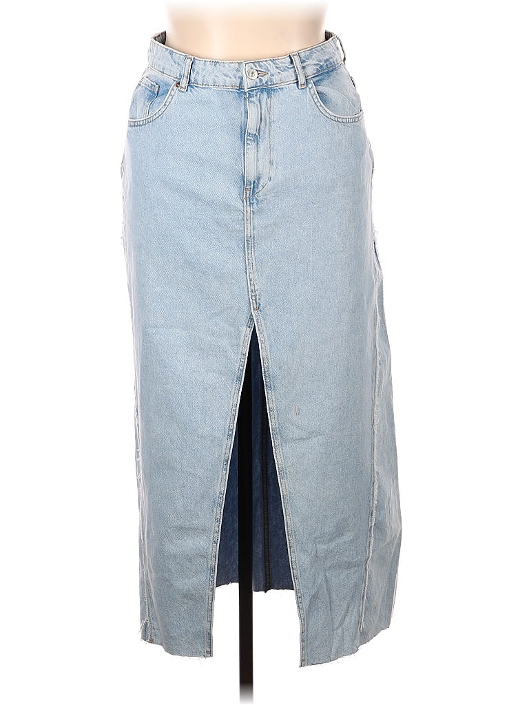 Zara 100% Cotton Blue Denim Skirt Size XL - photo 1