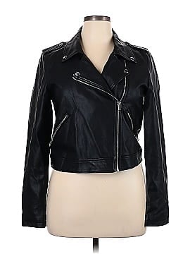 Shinestar Faux Leather Jacket (view 1)