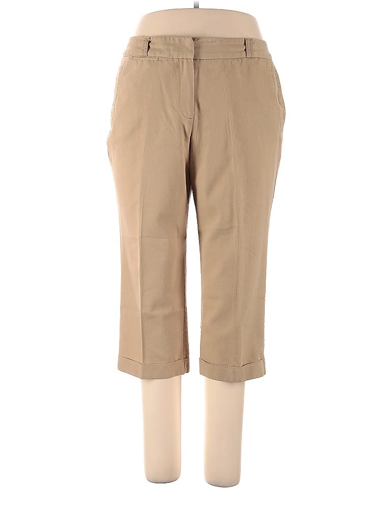 Larry Levine Solid Tan Casual Pants Size 14 - photo 1