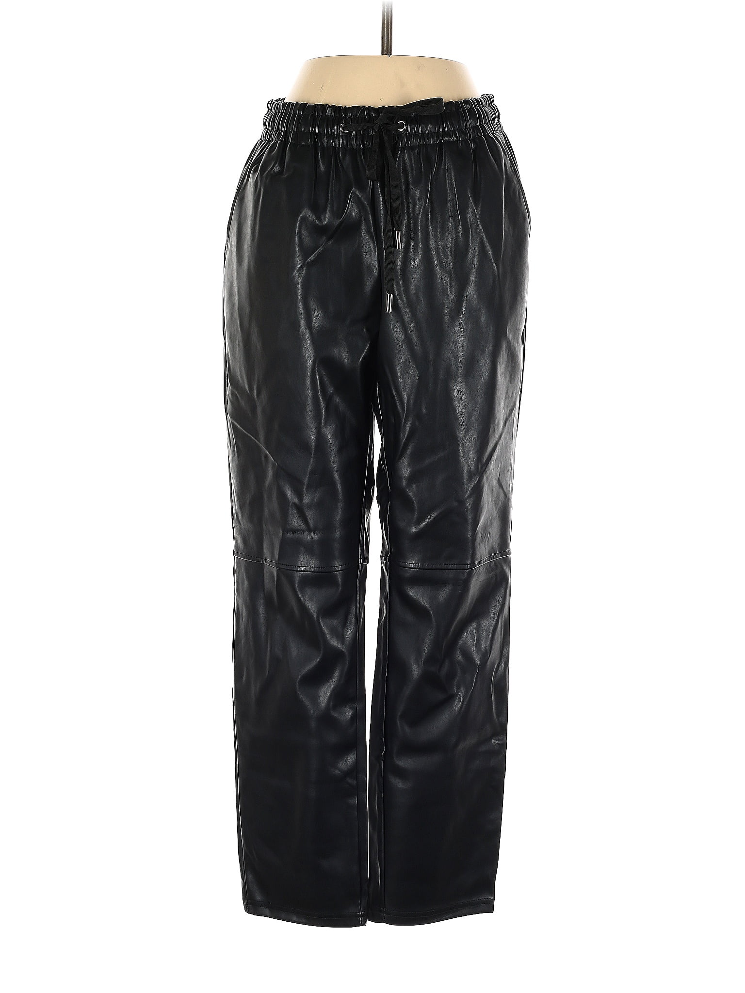 Laundry by Shelli Segal 100 Polyurethane Black Faux Leather Pants Size