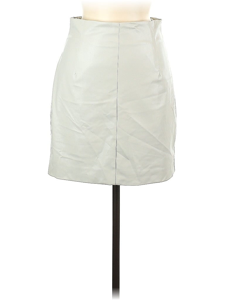 H&M Solid Ivory Casual Skirt Size 6 - photo 1