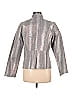 Chico's 100% Leather Marled Silver Leather Jacket Size Med (1) - photo 2