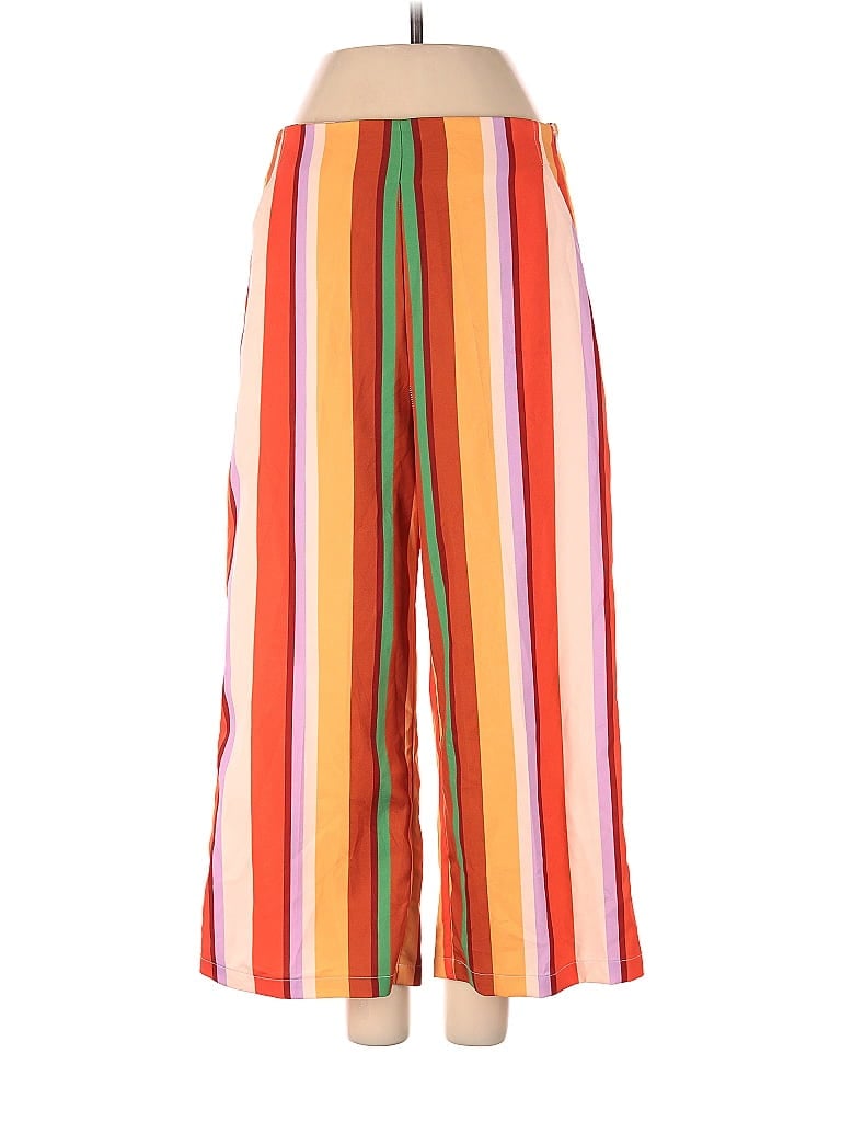 SkyLar Rose 100% Polyester Stripes Color Block Orange Casual Pants Size S - photo 1