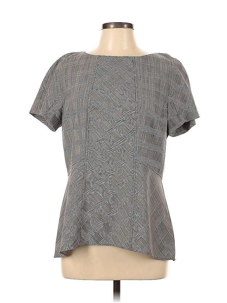 GF Ferre Gray 100% Nylon Short Sleeve Casual Tank Top Blouse