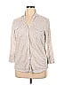 J. McLaughlin Marled Stripes Gray 3/4 Sleeve Button-Down Shirt Size XL - photo 1