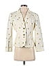 Daughters of the Liberation Jacquard Floral Motif Damask Floral Stars Brocade Polka Dots Ivory Blazer Size 4 - photo 1