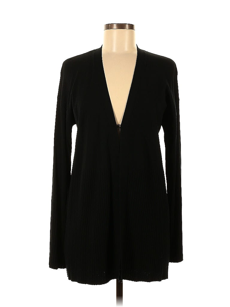 Cardigan Ann Taylor à Pois Noir, Or Et Ivoire - Taille L - 100% Coton - Occasion Très Bon état