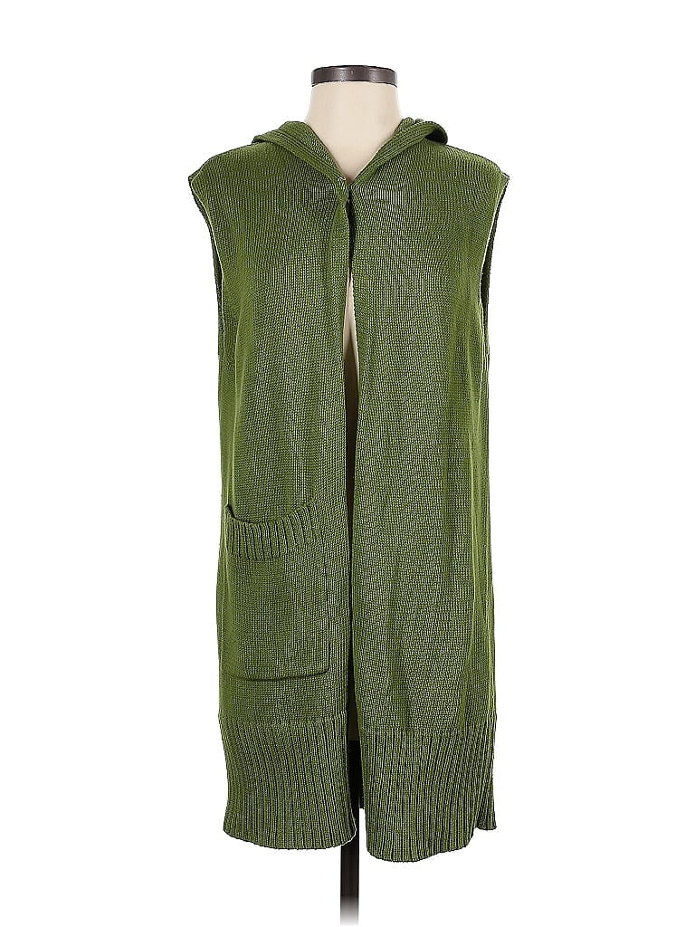 bryn WALKER 100% Cotton Solid Green Cardigan Size S - photo 1