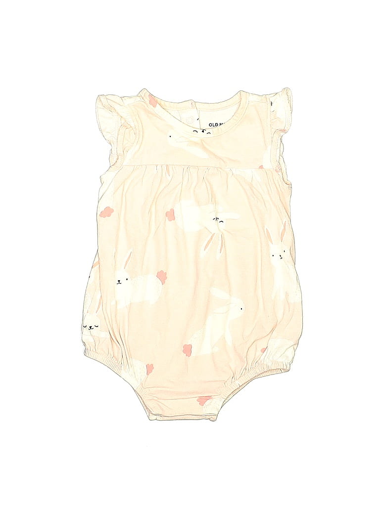 Pre-owned Old Navy Babies' Short Sleeve Onesie In White