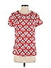 Boden Damask Batik Brocade Red Short Sleeve Silk Top Size 4 - photo 1